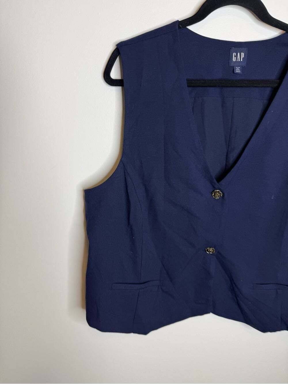 GAP Navy Blue Button-Front Vest size XL tall - Picture 2 of 7